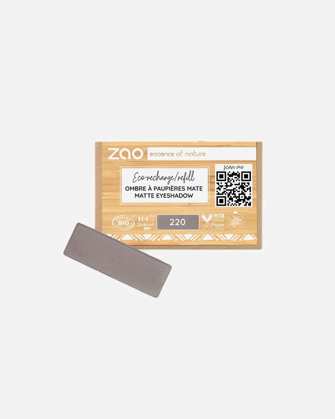 Ombre à paupières pour Unisexe ZAO Rectangle - Recharge 220 - TAUPE GREY