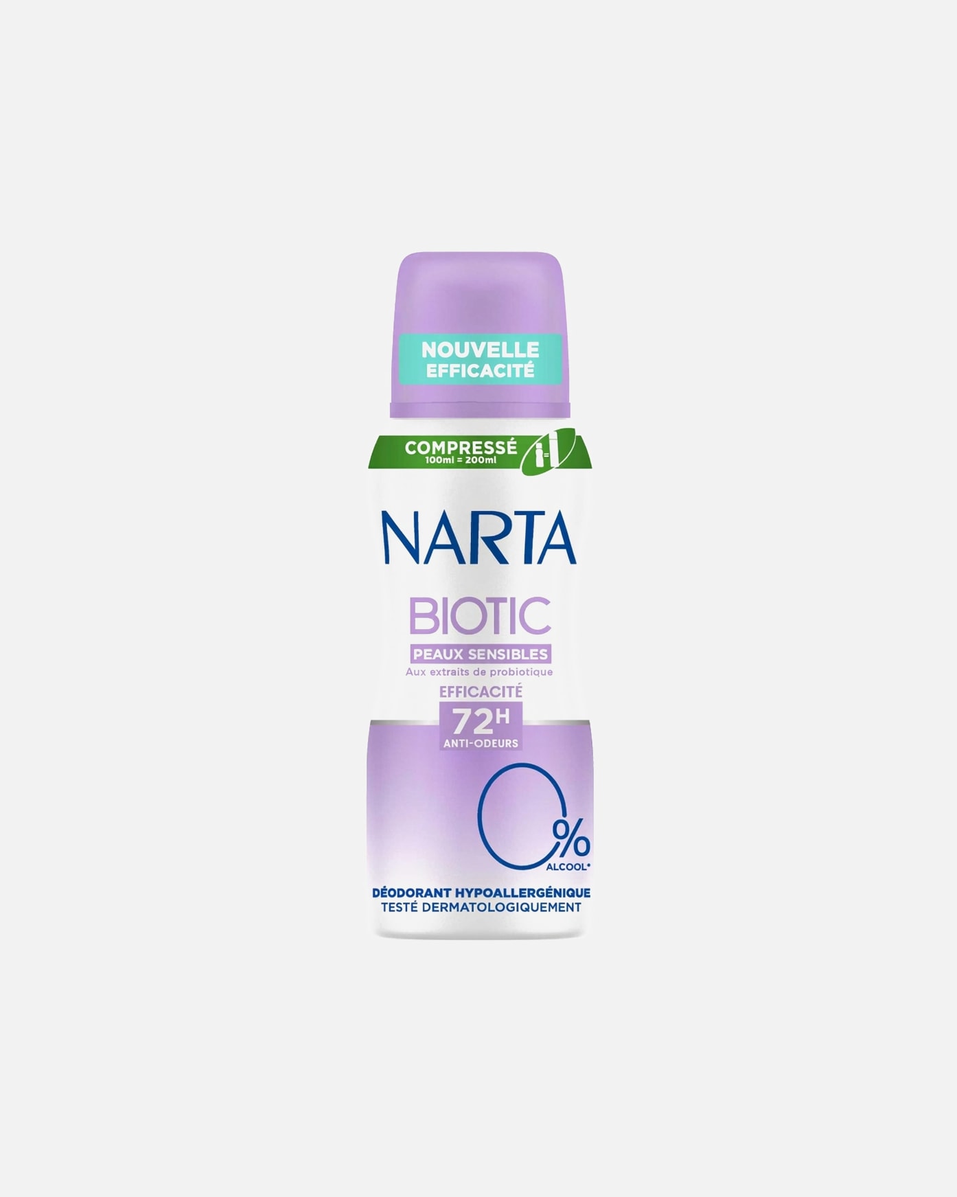 Déodorant pour Homme Narta BactiPur Déodorant Spray Homme Anti-transpirant et Anti-Bactérien 48h 100 ml
