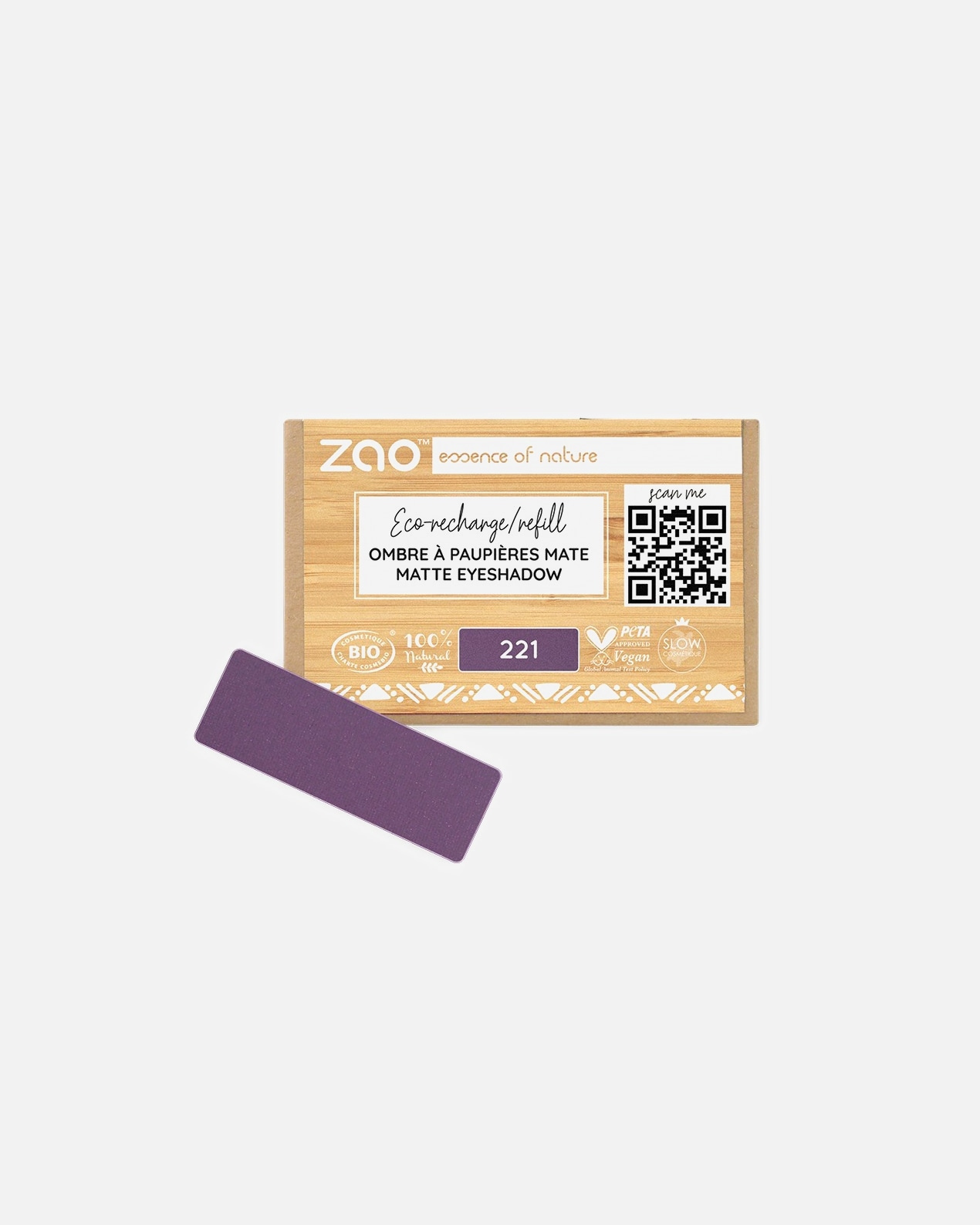 Ombre à paupières pour Unisexe ZAO Rectangle - Recharge VIOLET