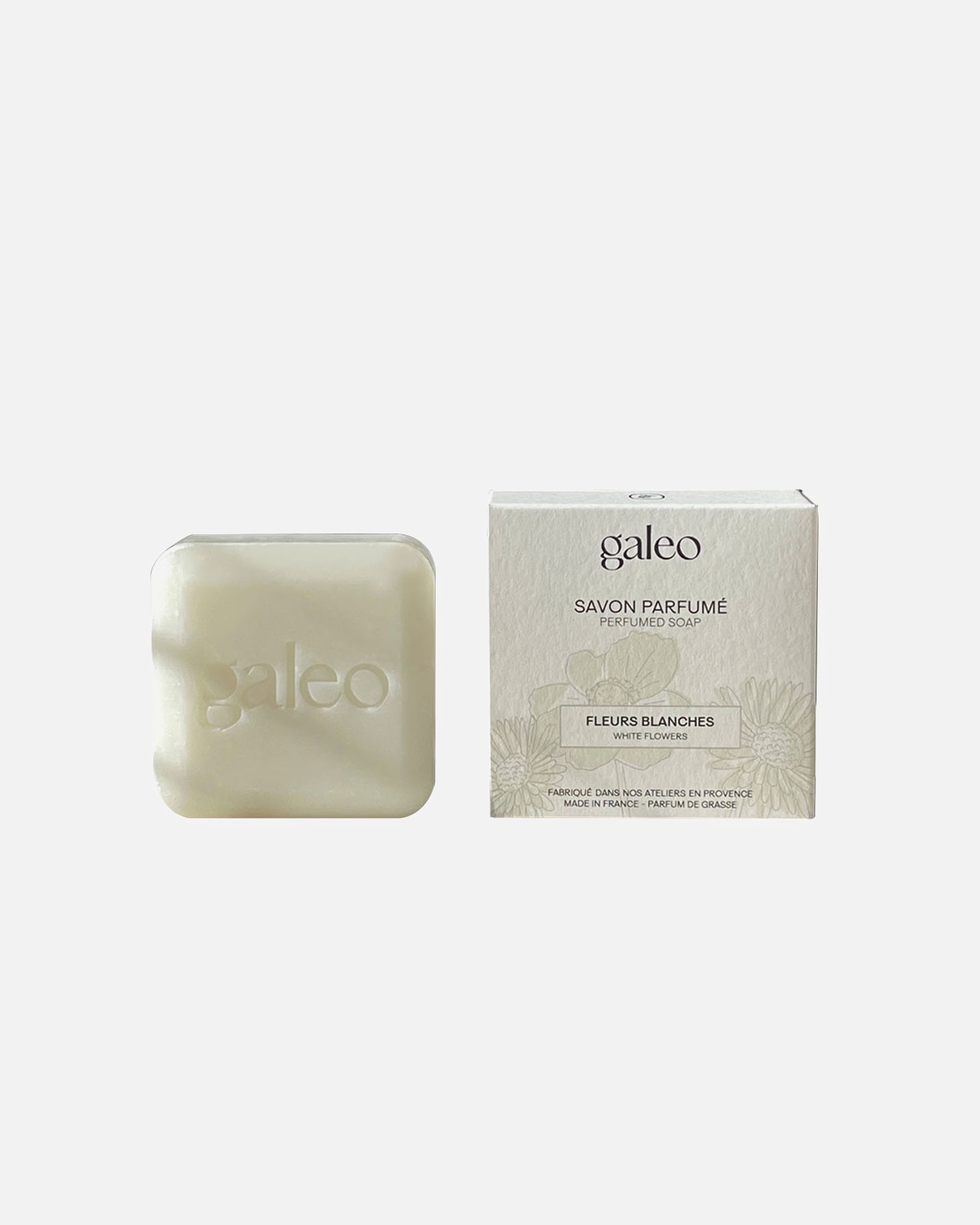 Savon pour les mains pour Unisexe Galeo Savon fleurs blanches 100 g
