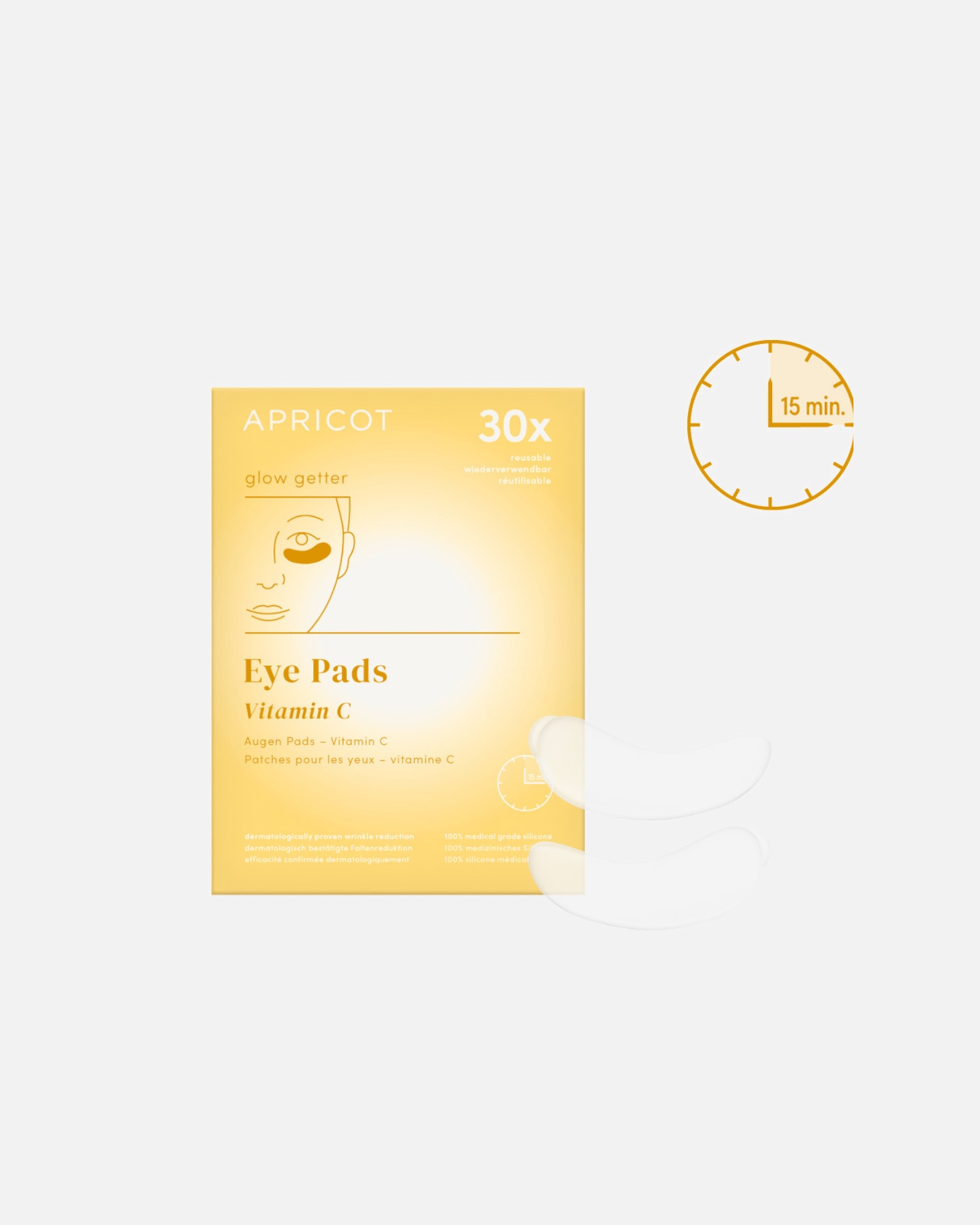 Masque contour des yeux pour Unisexe Apricot APRICOT Pads Yeux Réutilisables avec Vitamine C 2 g