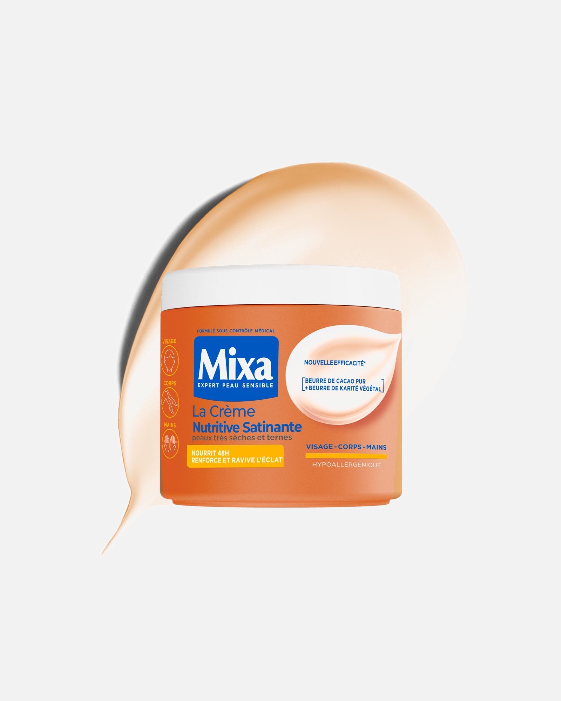 Crème pour le corps pour Unisexe Mixa La Crème Nutritive Satinante 400 ml