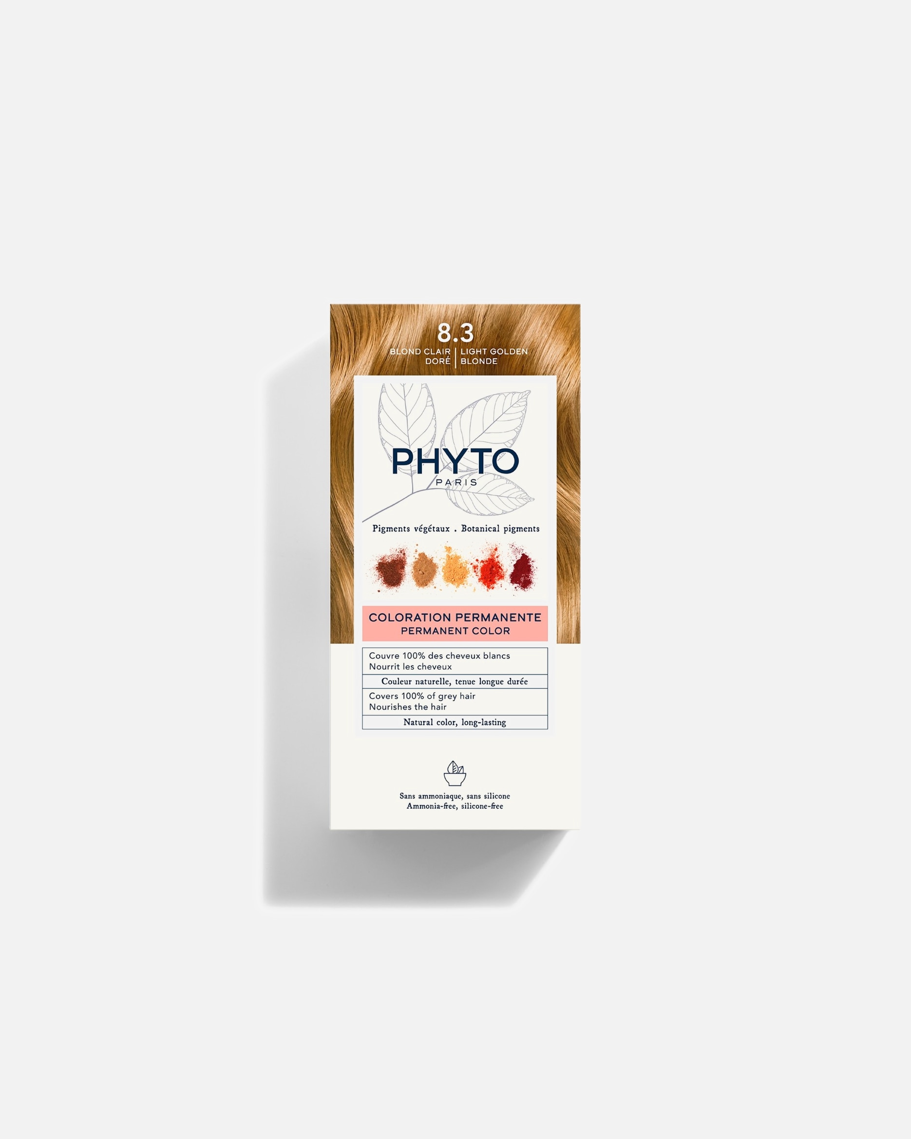 Coloration cheveux pour Unisexe Phyto Coloration Permamente - pigments végétaux 8.3 - Blond Clair Doré