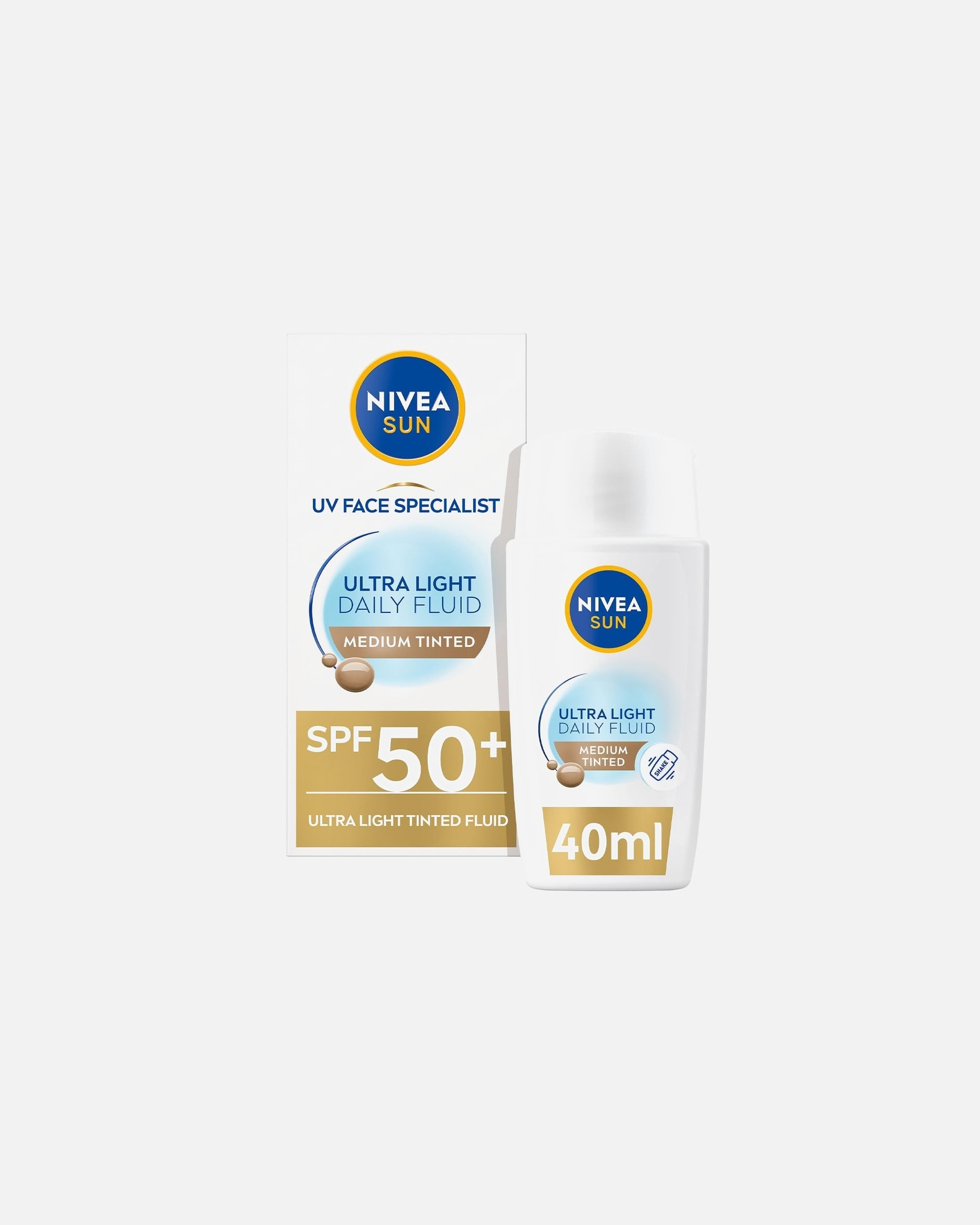 Maquillage bronzant pour Unisexe NIVEA SUN Fluide solaire visage SPF 50+ Médium