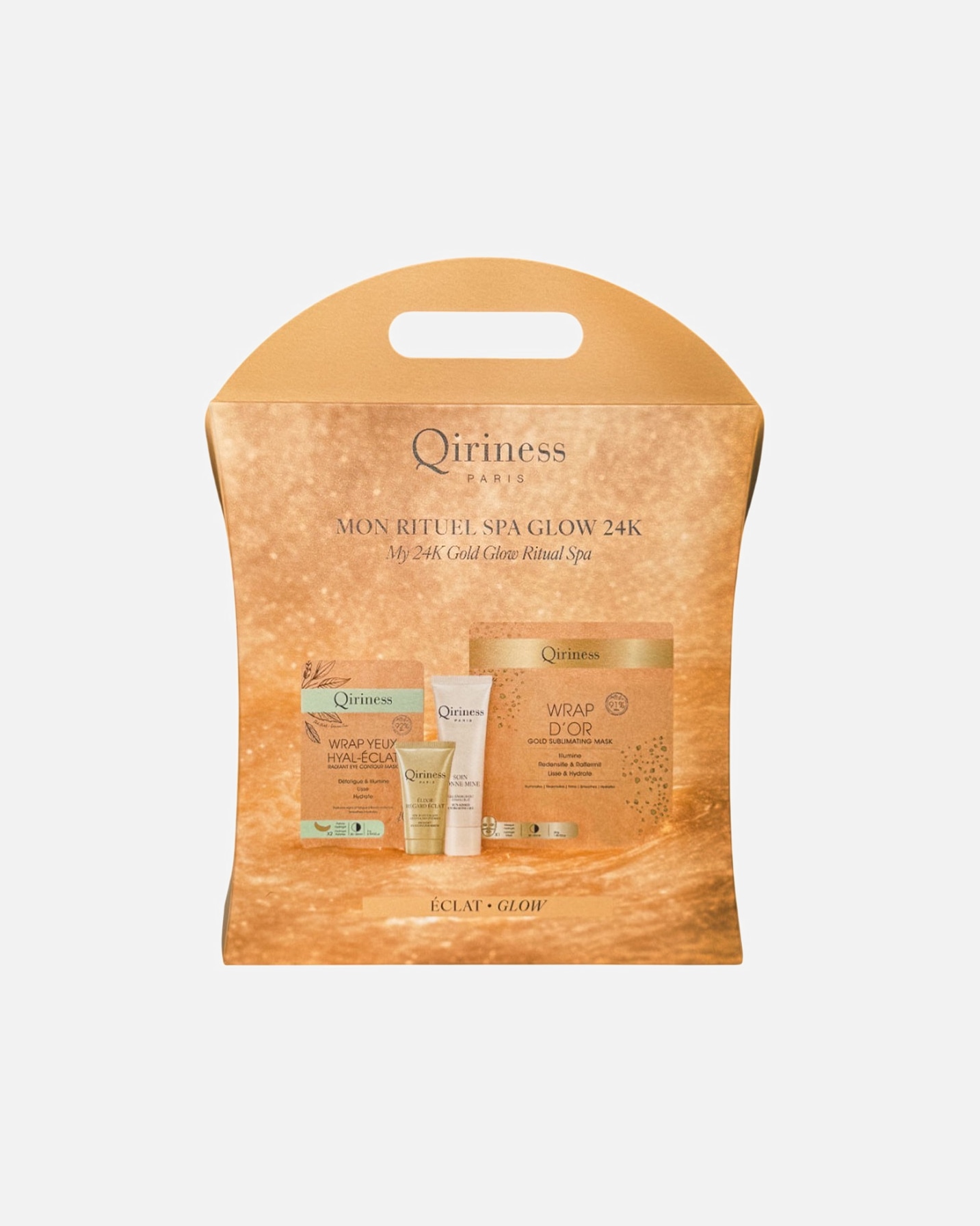 Coffret soin visage pour Unisexe Qiriness Kit Rituel Glow Or 24K 1 unité