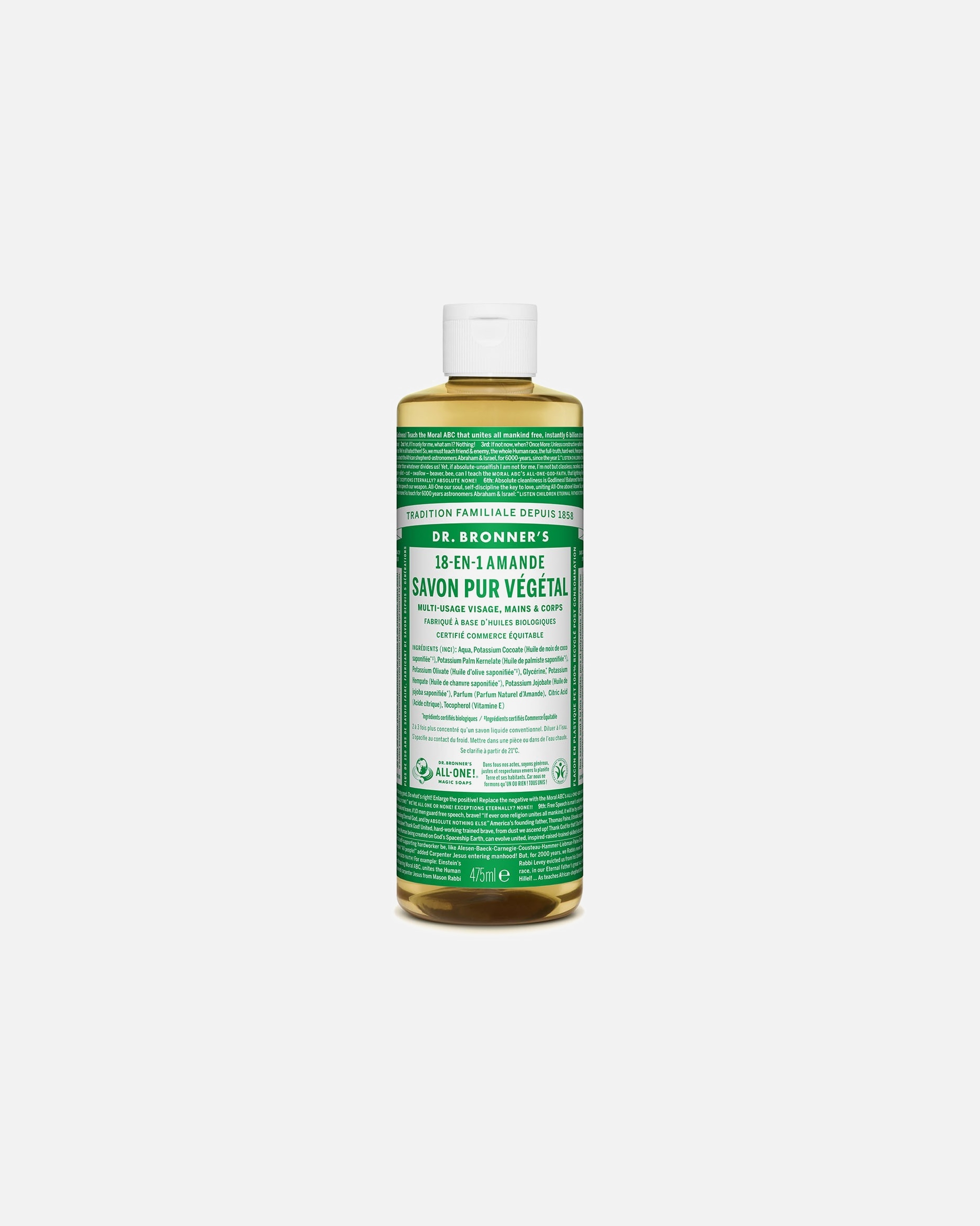 Savon pour les mains pour Unisexe Dr. Bronner's Savon liquide Amande 475 ml