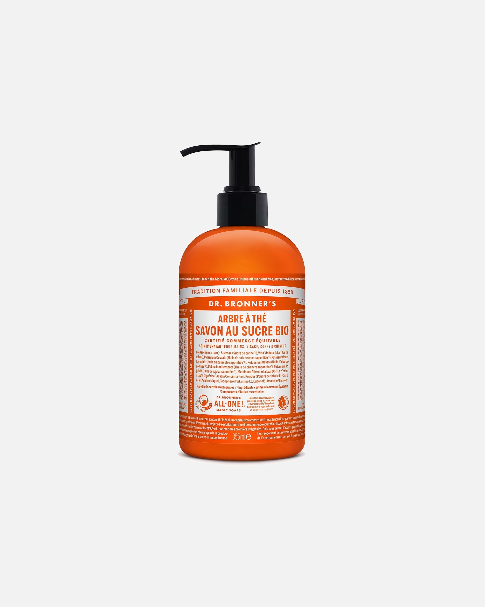 Savon pour les mains pour Unisexe Dr. Bronner's Savon liquide Arbre à thé 355 ml