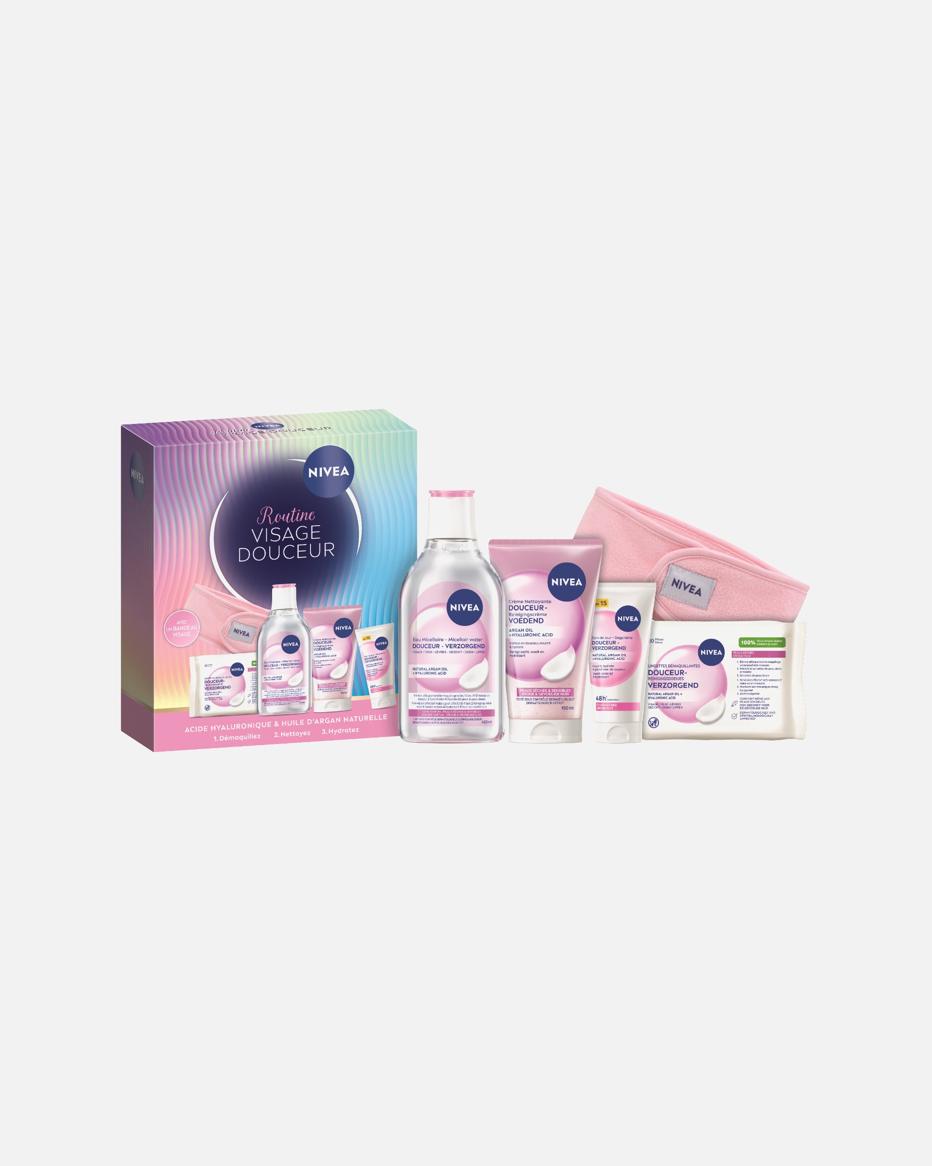 Coffret soin visage pour Femme NIVEA Routine complète pour nettoyer et hydrater les peaux sensibles 1 unité
