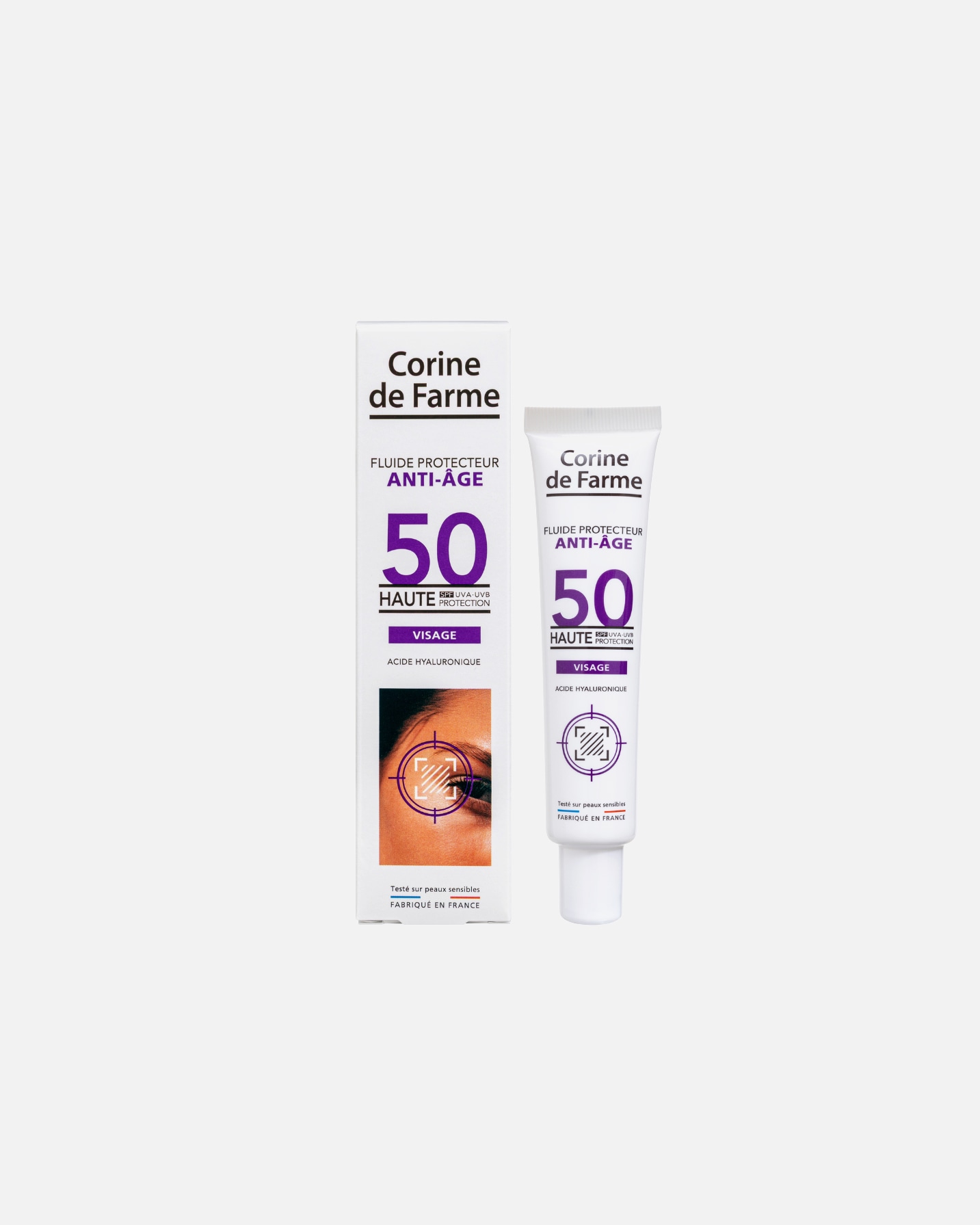 Crème visage pour Unisexe CORINE DE FARME Fluide protecteur anti-âge SPF50 40 ml