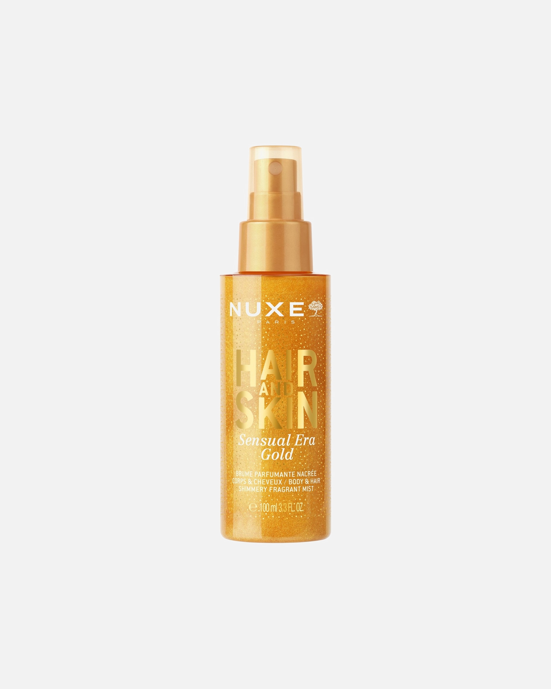 Spray pour le corps pour Femme NUXE HAIR AND SKIN Sensual Era Gold Brume parfumante nacrée corps et cheveux 100 ml
