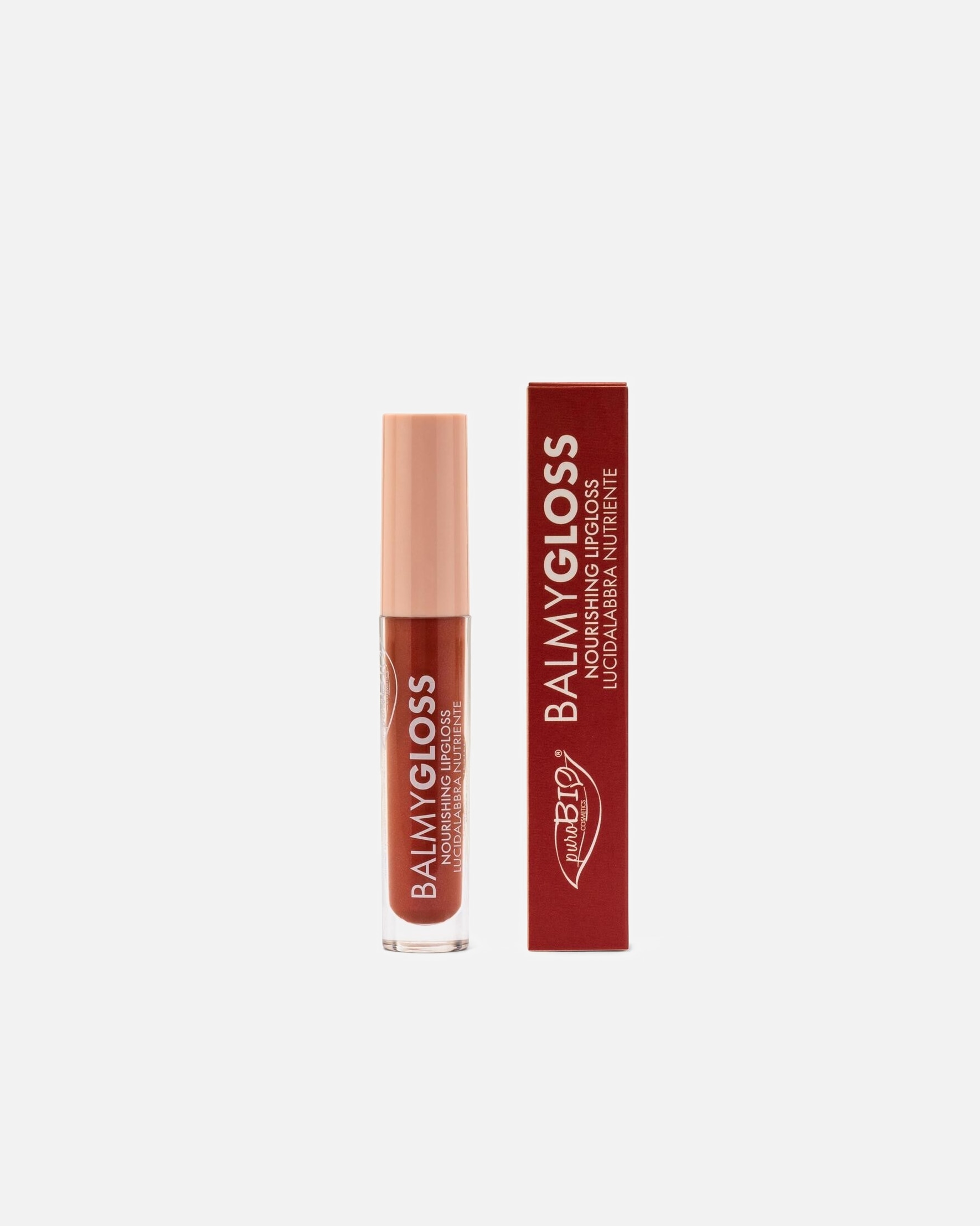 Rouge à lèvres pour Unisexe Purobio BALMY GLOSS 02 marron clair doré