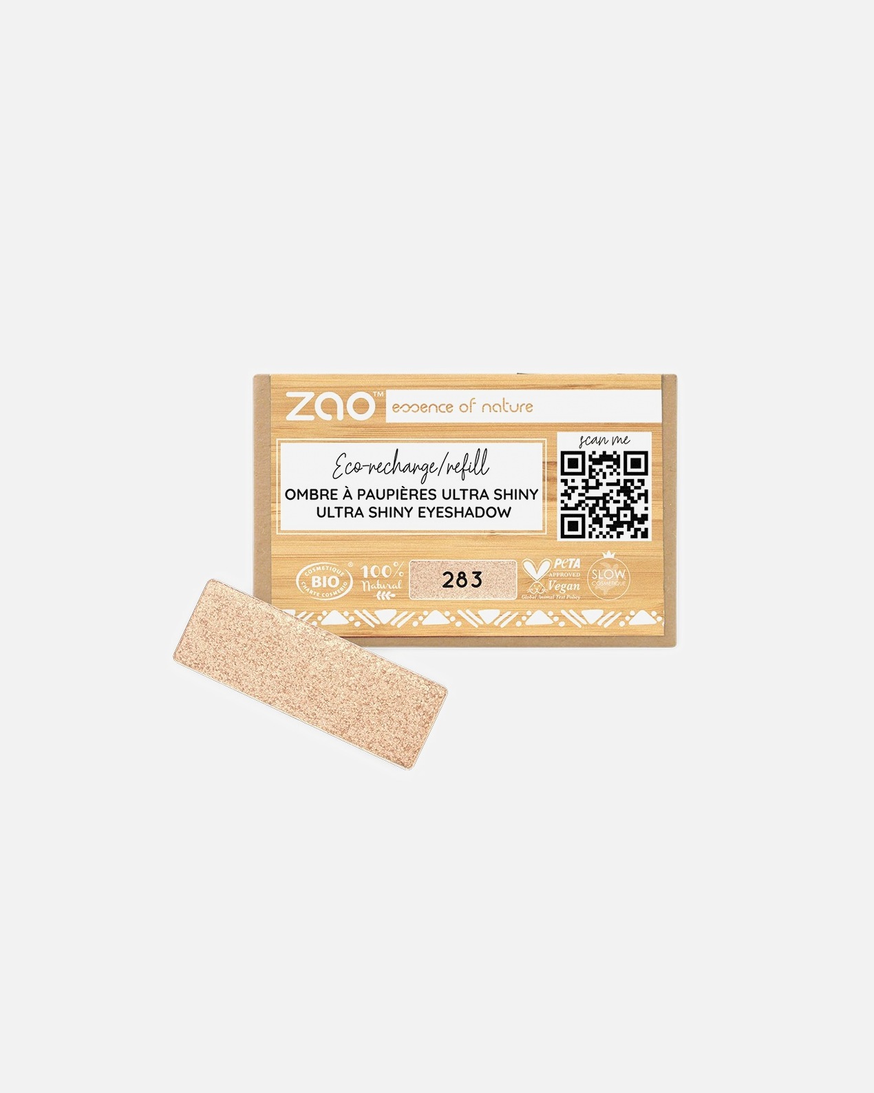 Ombre à paupières pour Unisexe ZAO Rectangle - Recharge 283 Doré - 1,3g