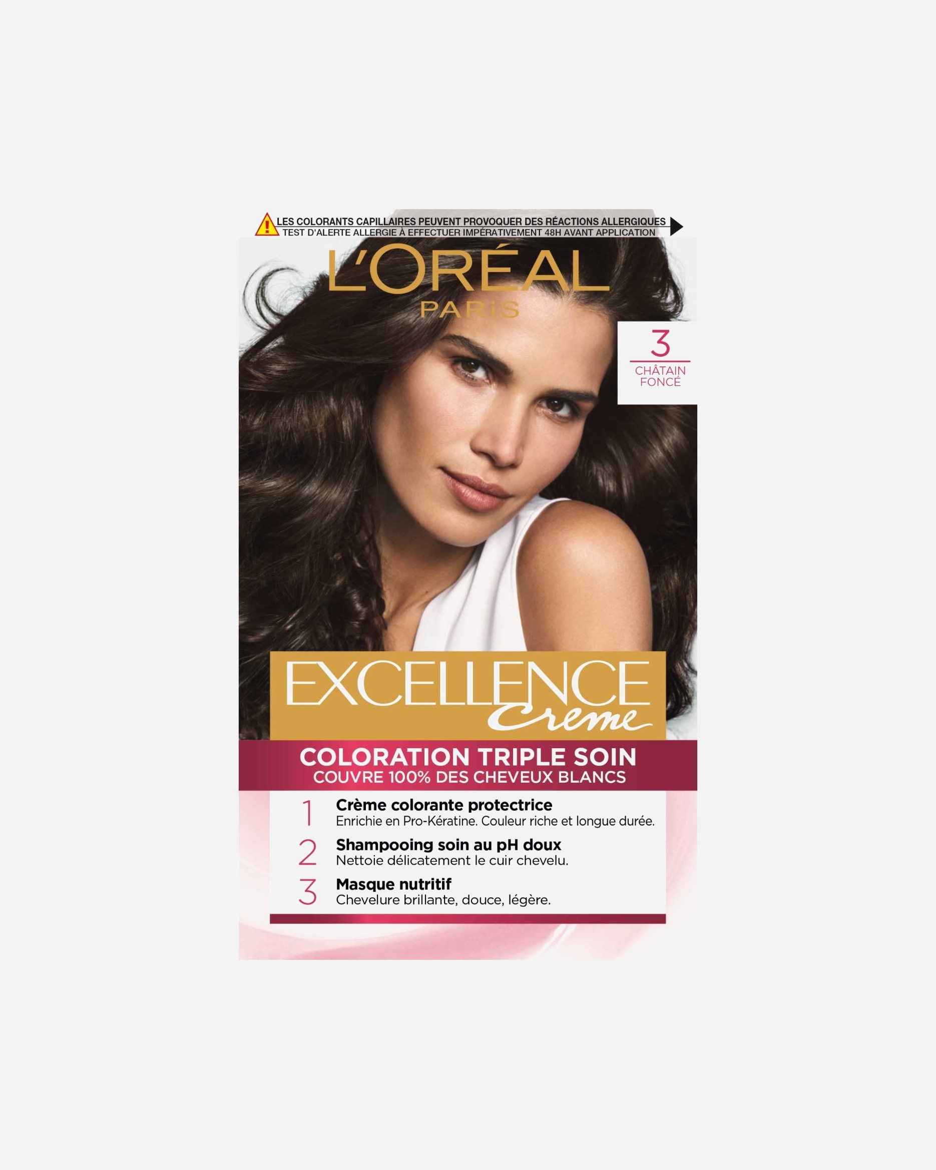 Coloration cheveux pour Femme L’Oréal Paris Excellence Crème Coloration 03 - Châtain Foncé