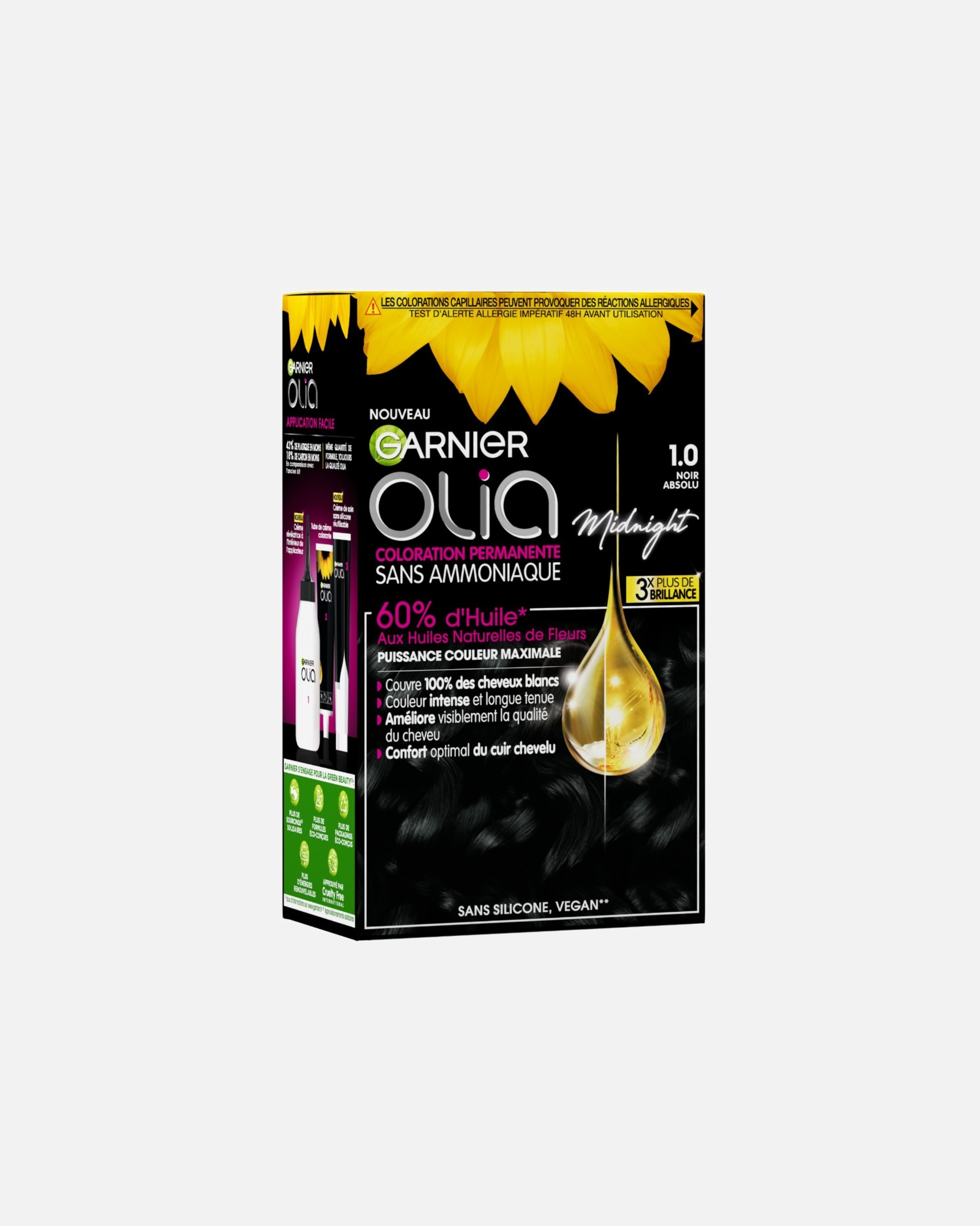 Coloration cheveux pour Unisexe Garnier Olia 1.0 - Noir Absolu