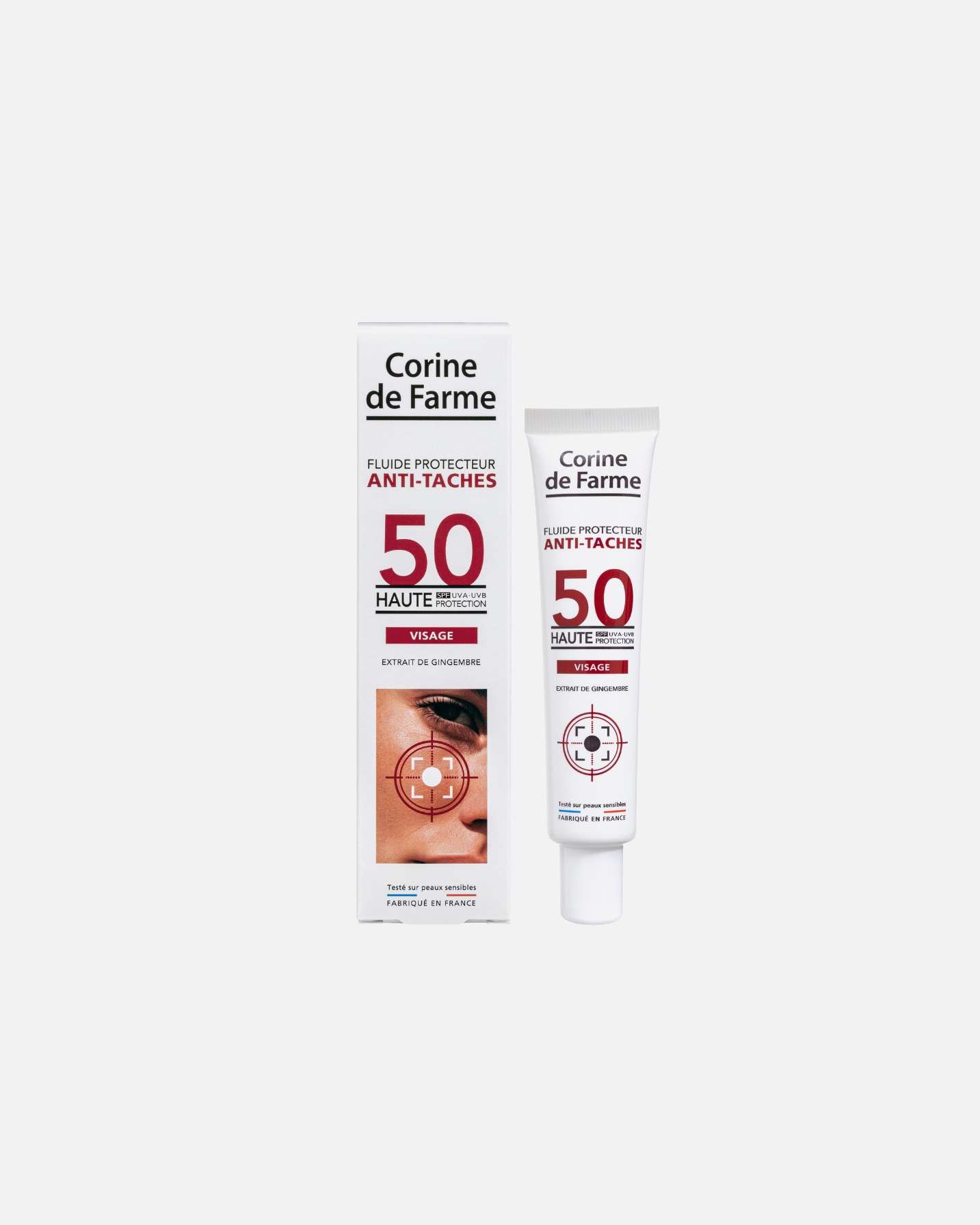 Crème visage pour Unisexe CORINE DE FARME Fluide protecteur anti-taches SPF50 40 ml