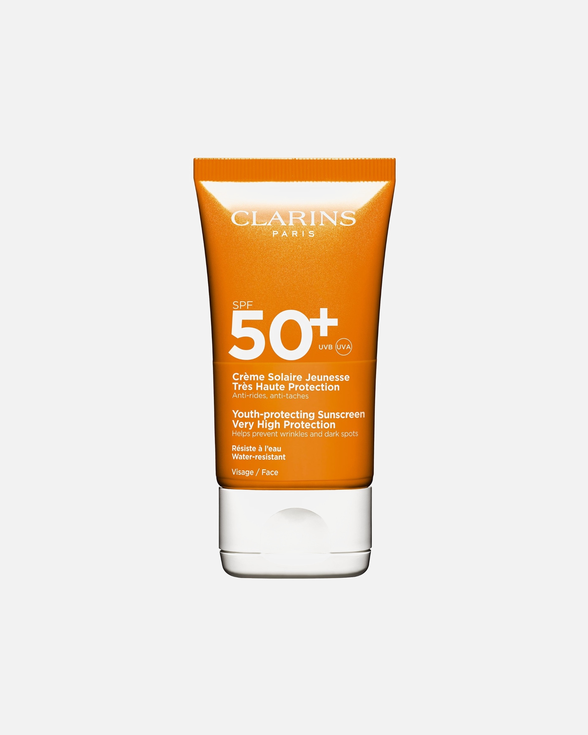 Crème solaire pour Unisexe Clarins Solaire Solaire Jeunesse Très haute protection visage - SPF50 + 50 ml