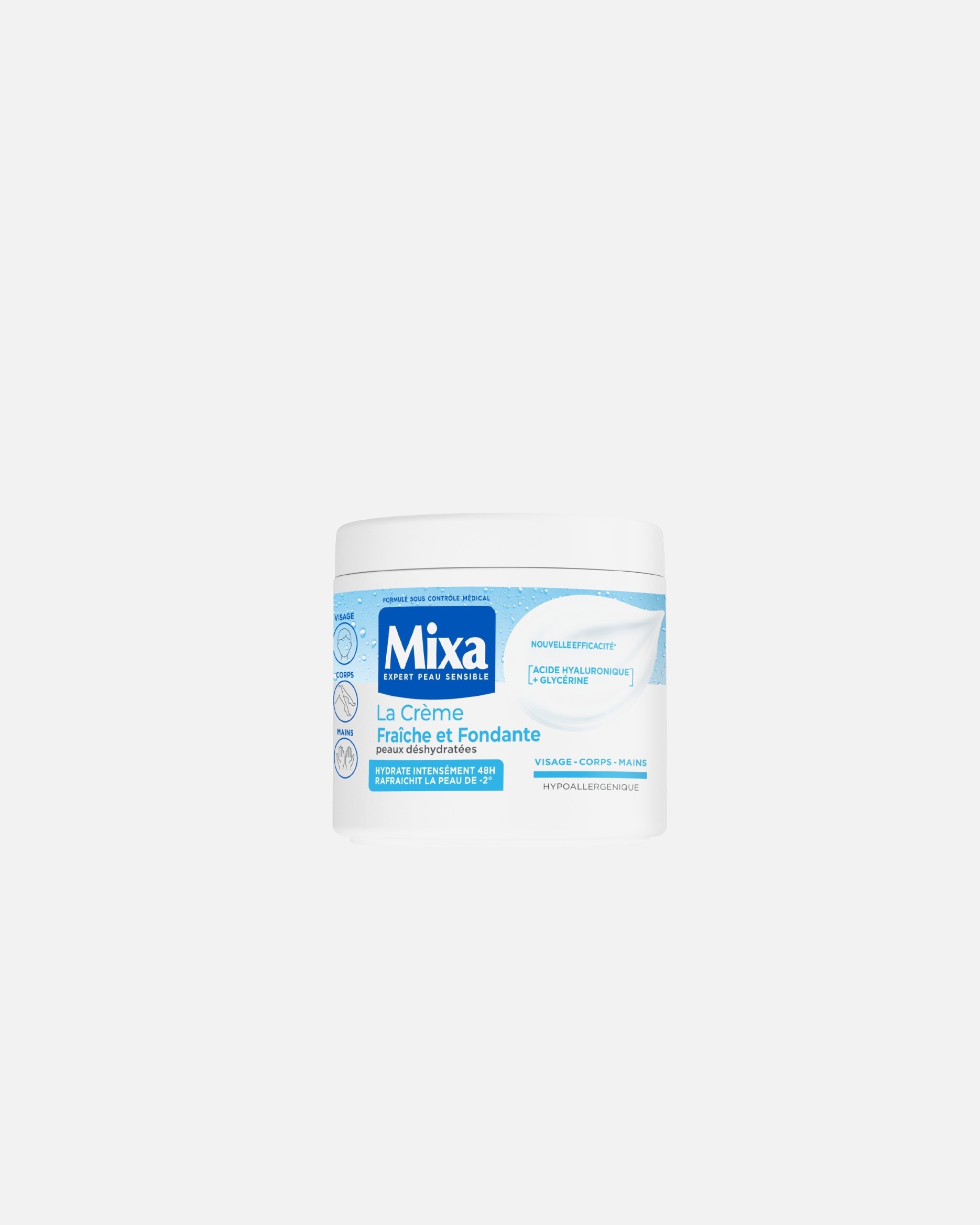 Crème pour le corps pour Unisexe Mixa Crème fraîche et fondante à l'acide hyaluronique pur 400 ml