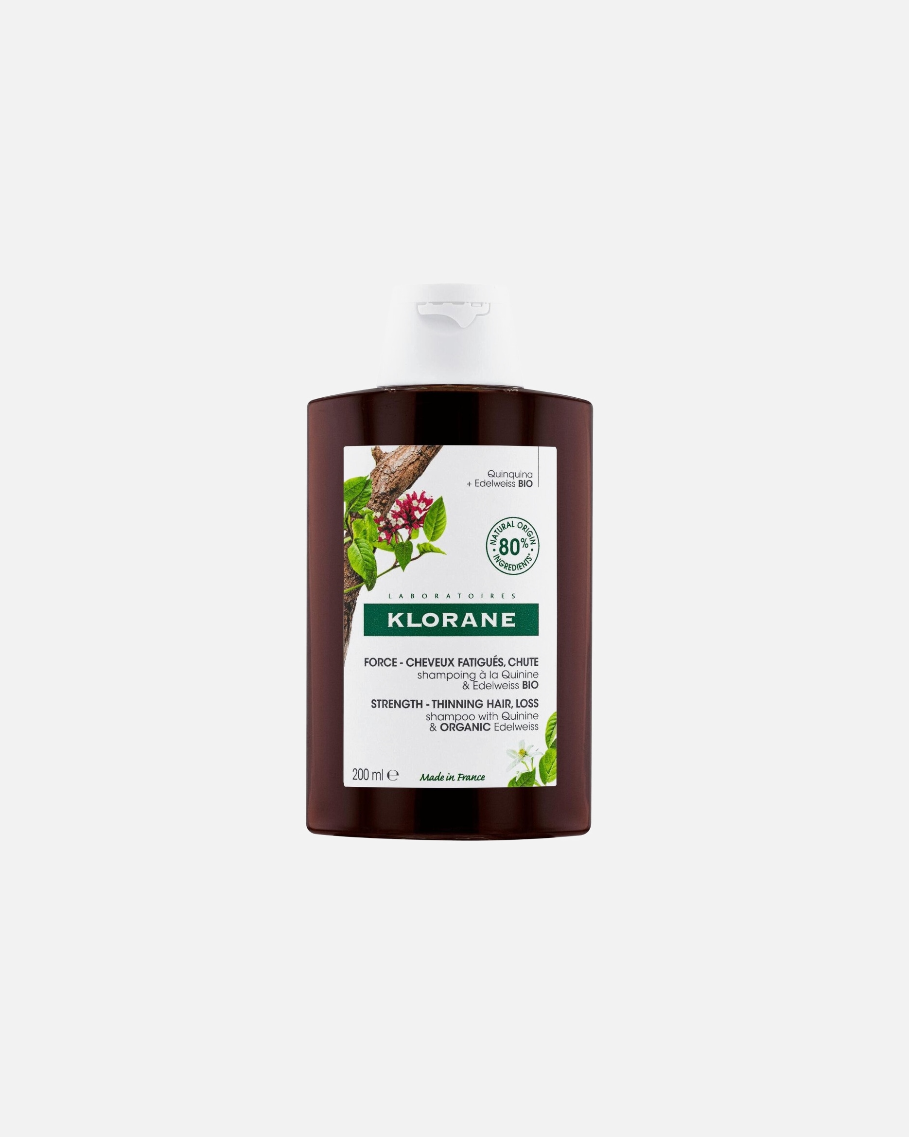 Shampooing pour Unisexe Klorane Shampoing force à la Quinine & Edelweiss BIO 200 ml