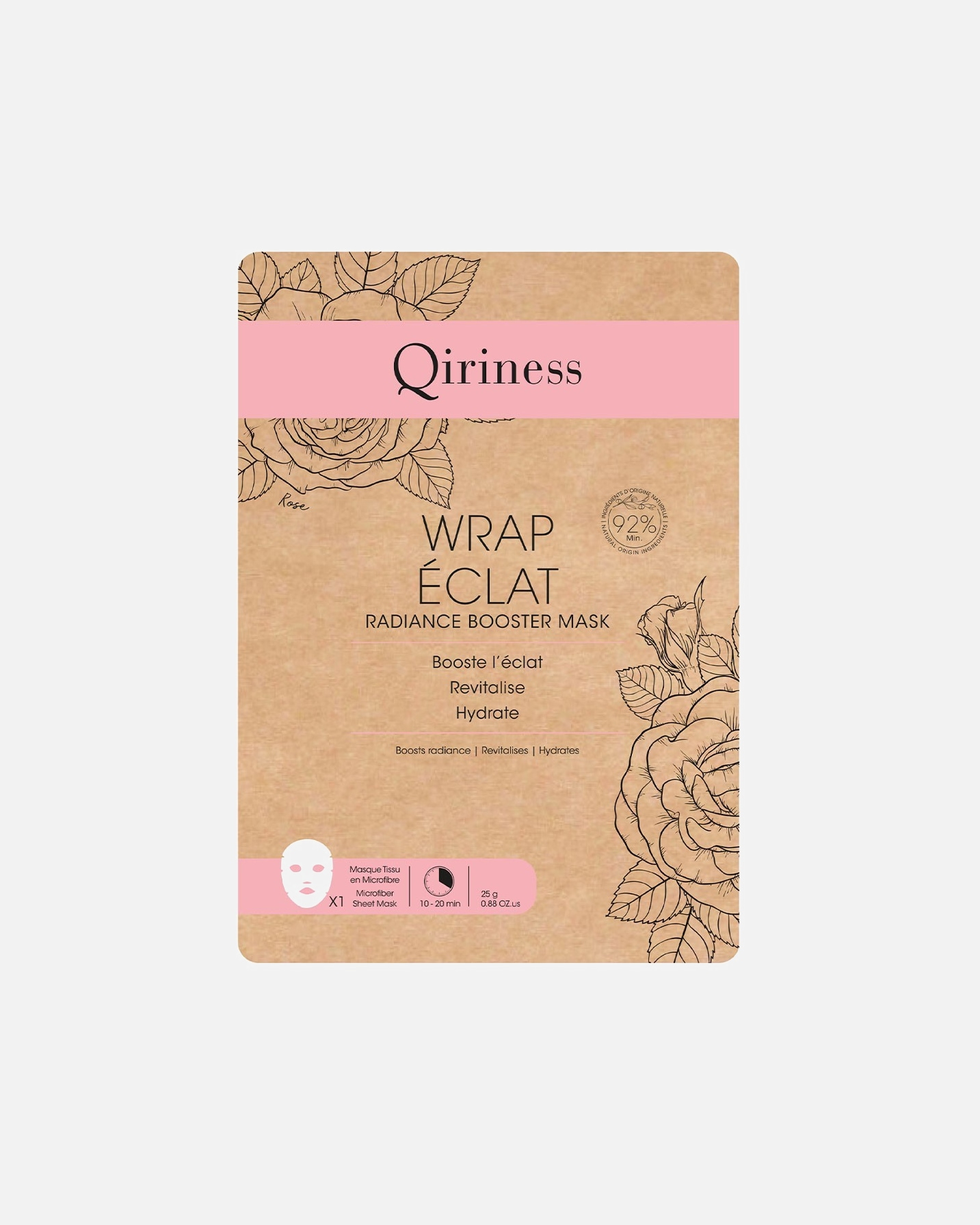 Masque hydratant pour Unisexe Qiriness Wrap Eclat 25 g